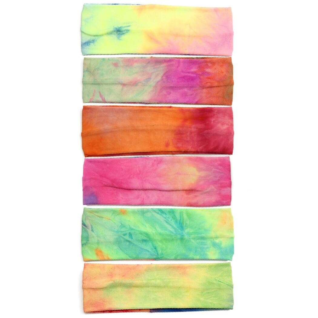 Diademas elásticas de moda para entrenamiento: 6 diademas coloridas de algodón para yoga