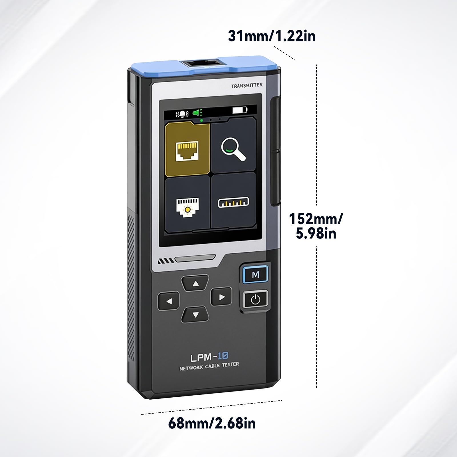 LPM-10A Unterirdischer Kabelsucher, Netzwerktester Draht und Leitungsfinder mit Unterbrechungserkennung, 2,4-Zoll TFT Display und Störunterdrückung