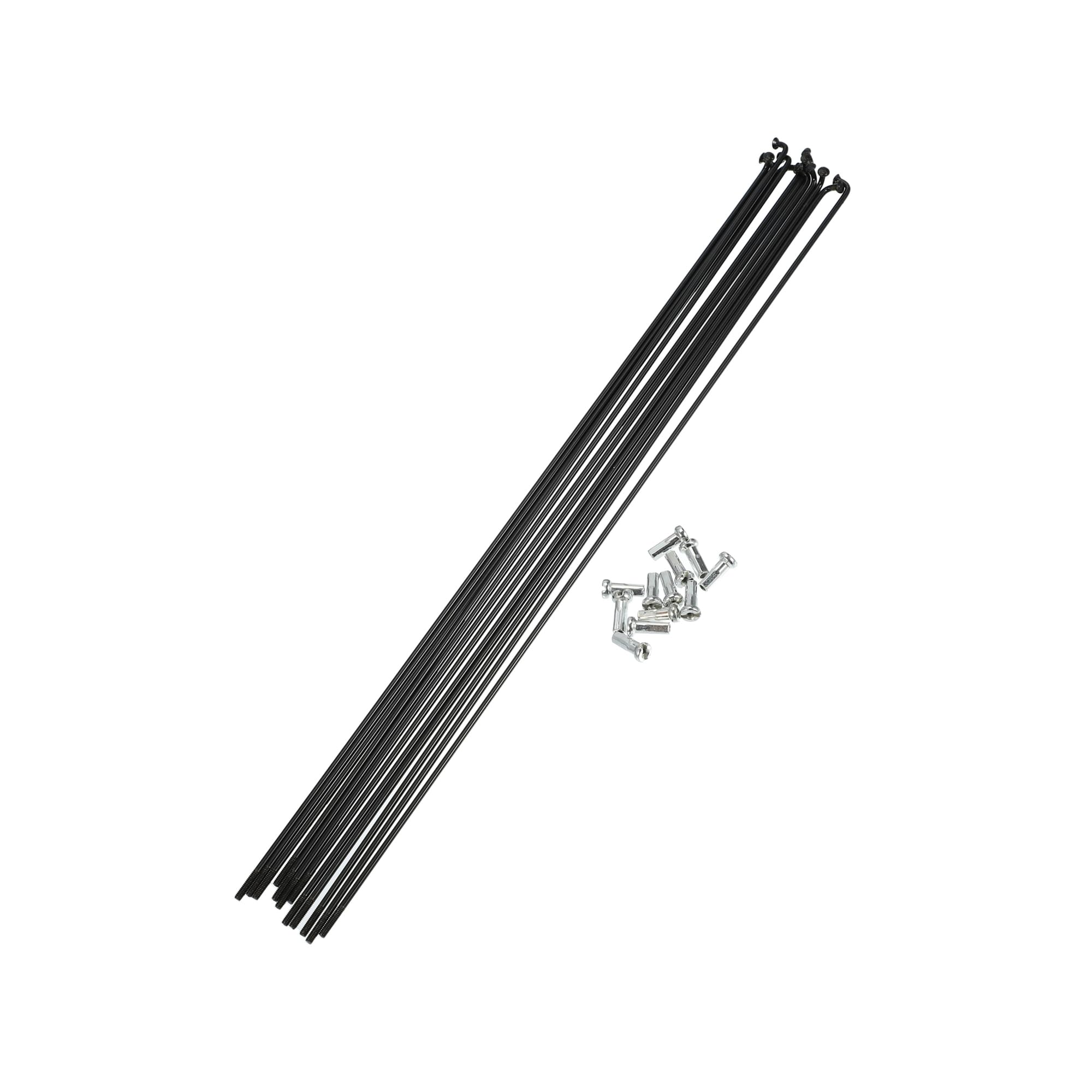 Partuto 12 Pcs 14G J Bend 282mm Bike Bicycle Spokes with Nipples Black Replacement