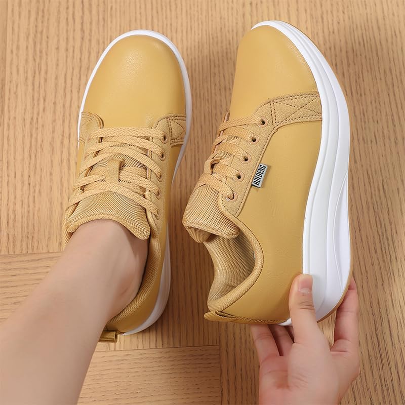 Oude Womens Walking Sneakers Comfy | Platform Shoes for Women Fashion | Stylish Standing All Day Rocker Bottom - Image 2
