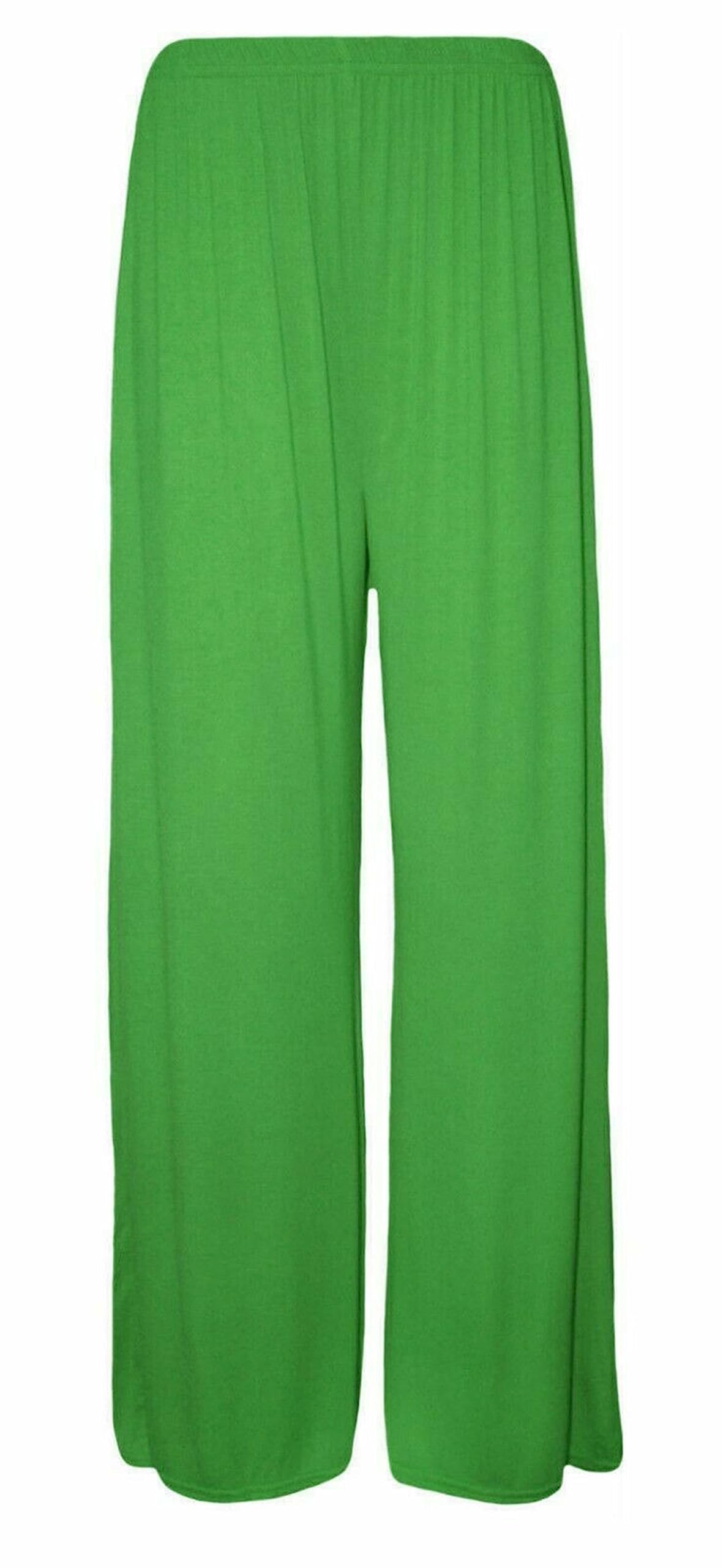 Purple Hanger Womens Stretch Ladies Elasticated Baggy Wide Leg Palazzo Plain Loose Fitted Trousers Pants Plus Size (as8, Numeric, Numeric_16, Numeric_18, Regular, Regular, Jade)