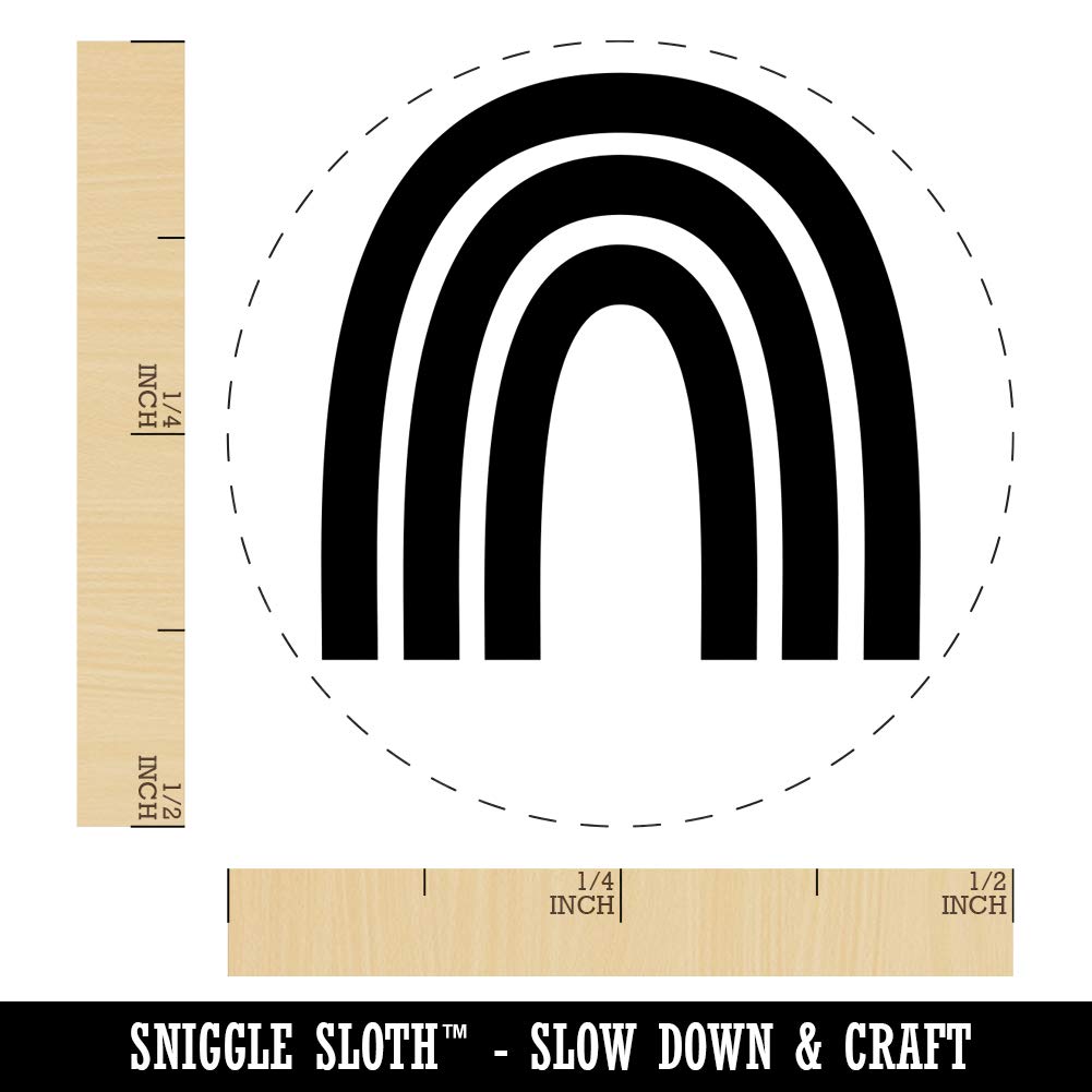 Exaggerated Fun Rainbow Rubber Stamp for Stamping Crafting Planners - 1/2 Inch Mini