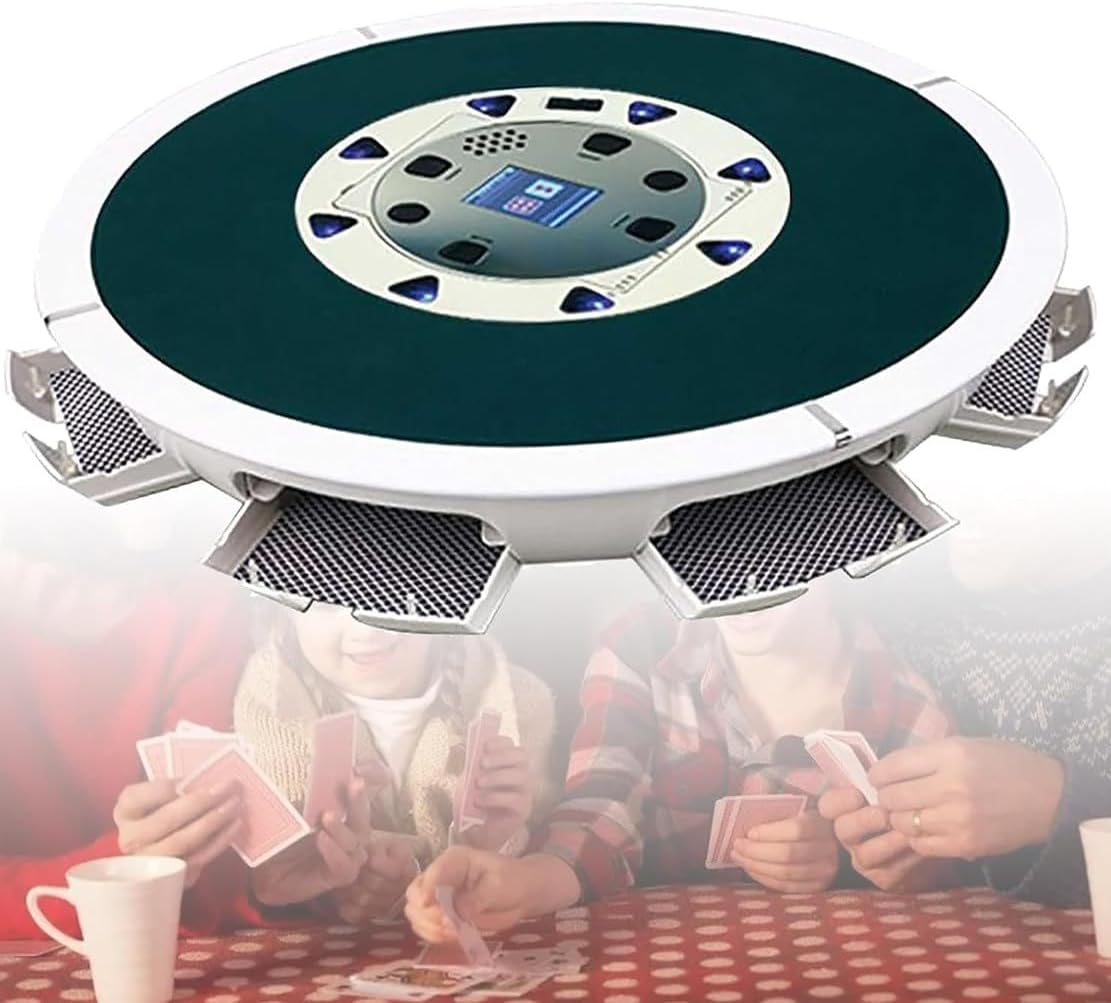 NYMFEA Casino Poker Card Shuffling Dealer, Automatic Poker Card Dealer, Fully Automatic Card Dealer Shuffler for 2 Decks, Machine for UNO, Blackjack, Texas Hold'em