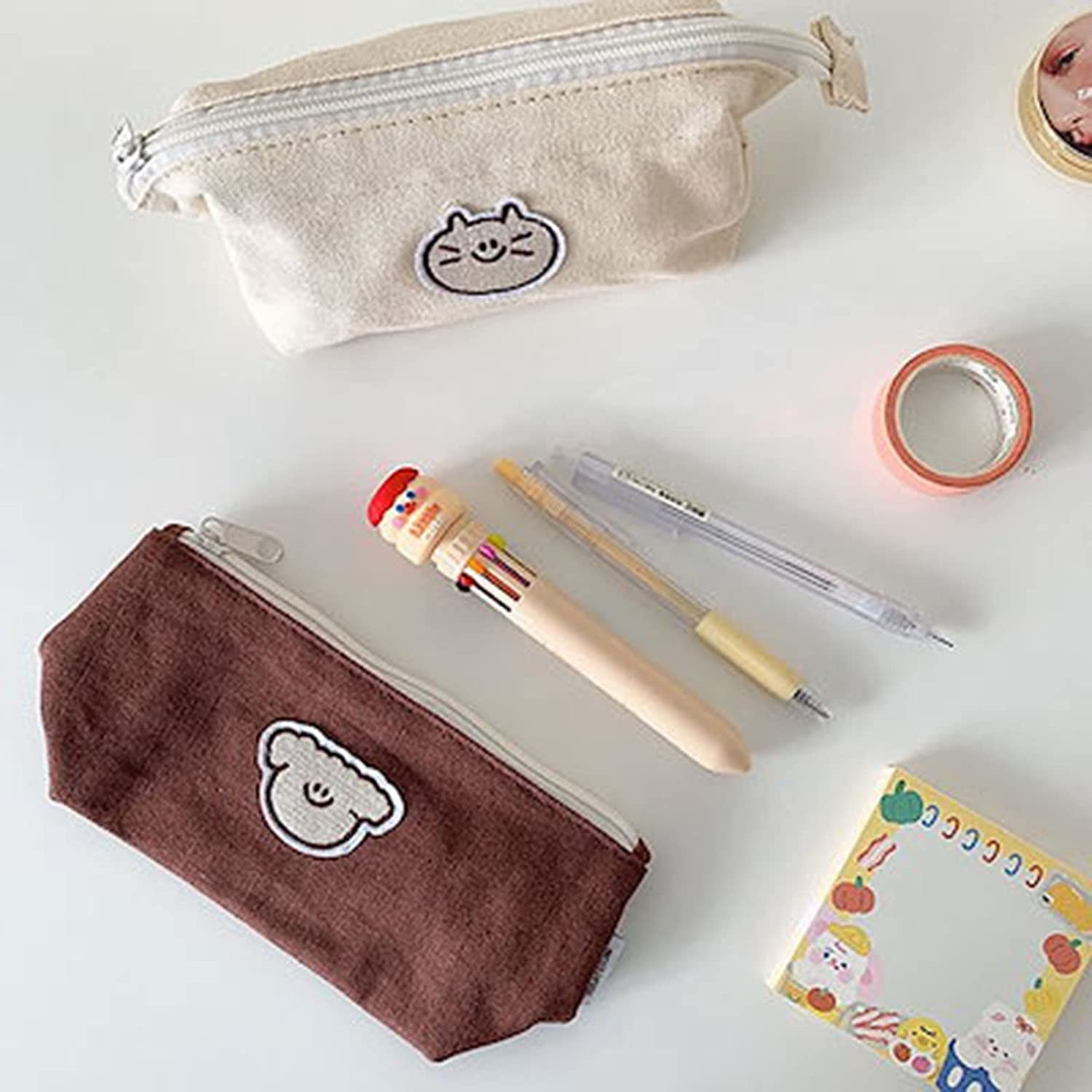 Amazon.co.jp: 筆箱 韓国 猫ちゃん かわいい犬 シンプル ふでばこ ペン