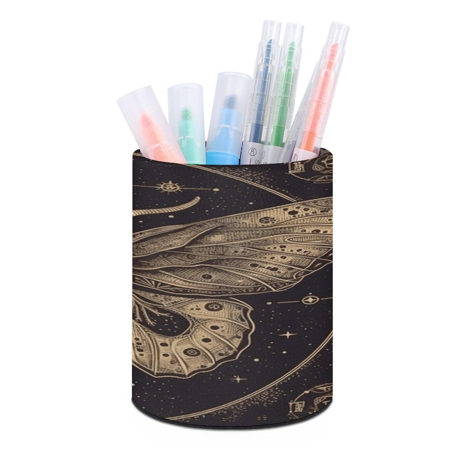 VstaDank Moth Pen Holder for Desk Makeup Brush Holders Stylish Pen Cup Cute Pencil Cup Round Pencil Holder Decor Brush Scissor Holders for Multifunctional Office Supplies