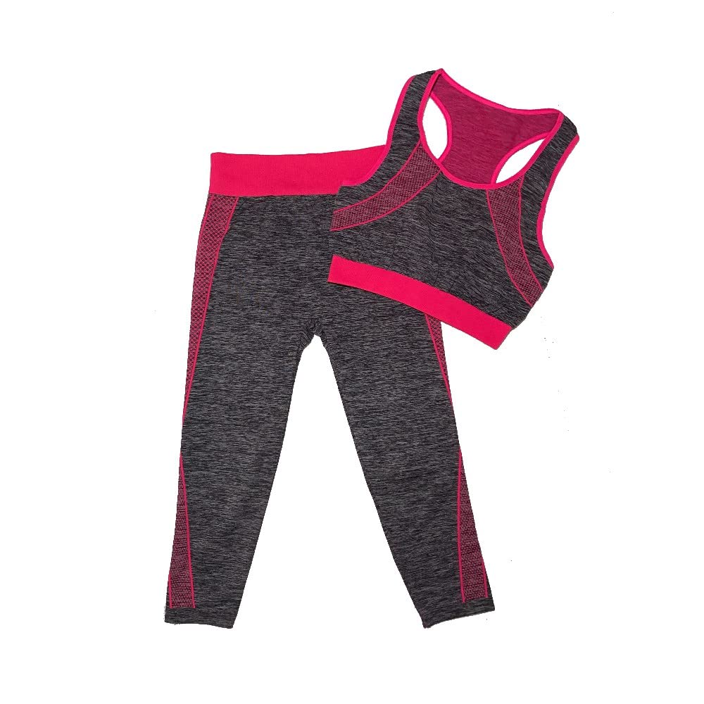 Women's Stretchable 2Pcs Slimming Yoga Suit, Yoga Fitness Wear Suit Running Slimming,Women Outfits Breathable Exercise Stretchable Bra and Leggings - Multicolour-image-38