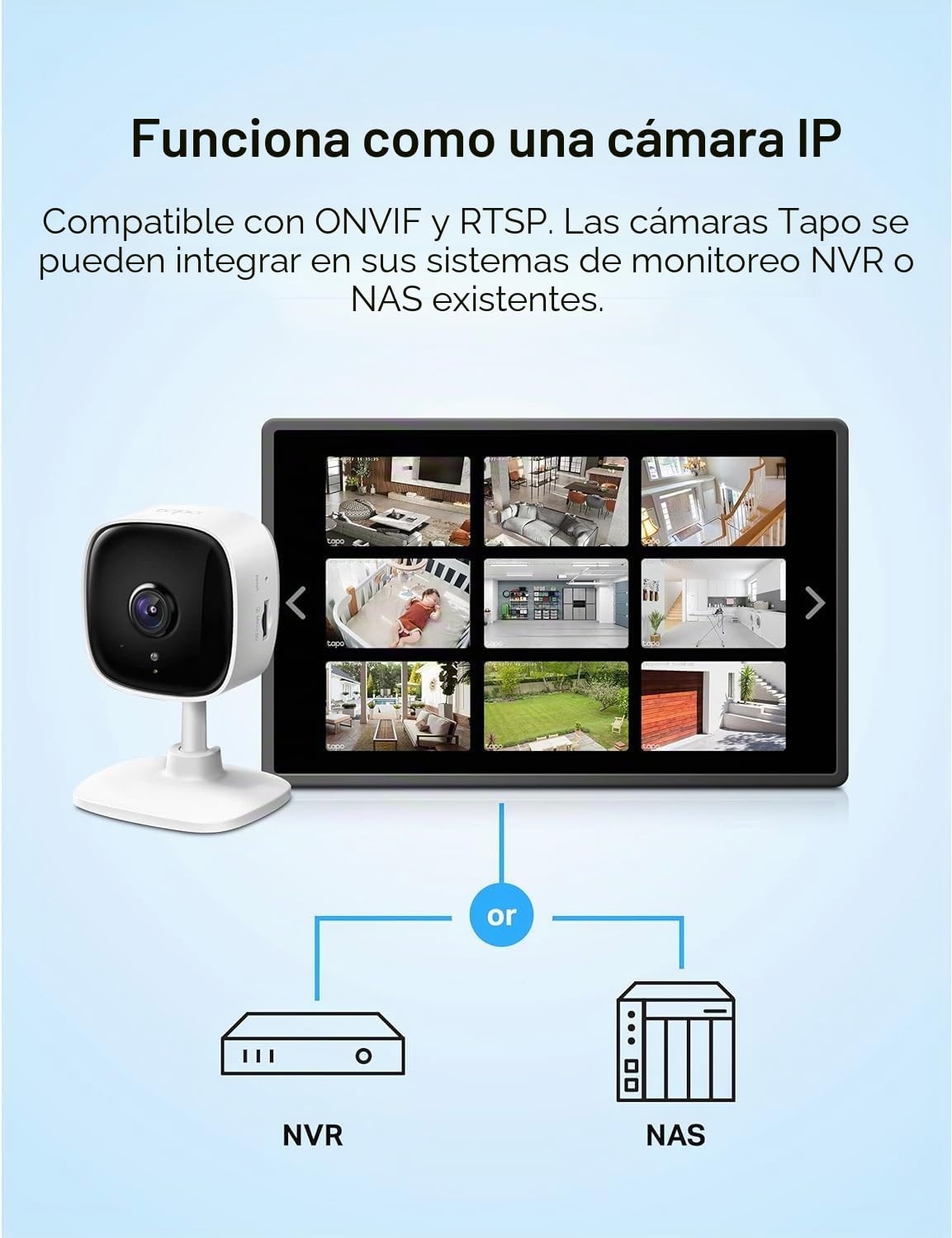 TP-Link - Cámara de Seguridad Tapo 2K para Monitor de bebé, cámara de Perro con detección de Movimiento, Audio bidireccional, visión Nocturna, Almacenamiento en la Nube y Tarjeta SD (hasta 256 GB),