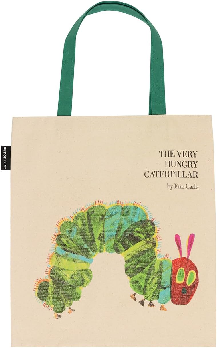 The Very Hungry Caterpillar Bilingual Tote Bag with Inner Pocket - World of Eric Carle Gift for Book Lovers