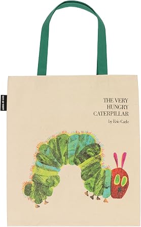 The Very Hungry Caterpillar Bilingual Tote Bag with Inner Pocket - World of Eric Carle Gift for Book Lovers