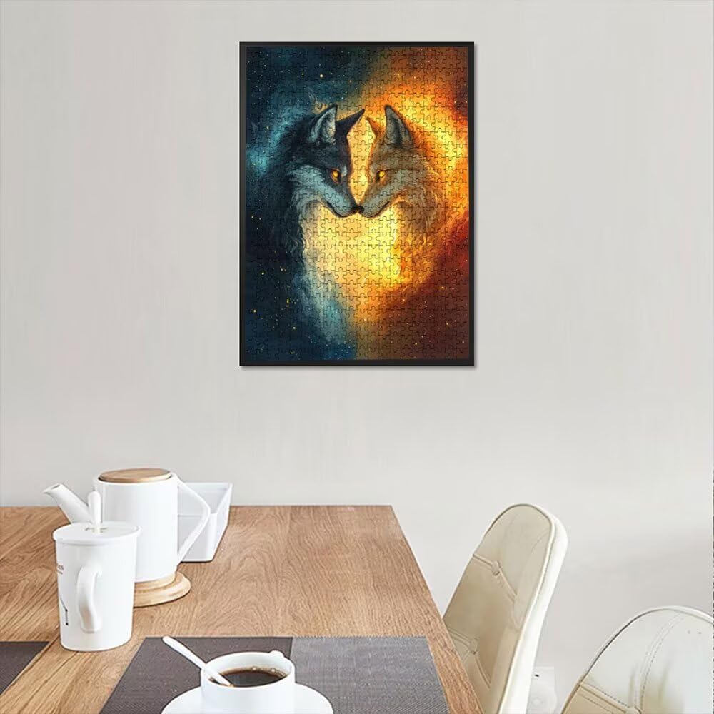 Puzzle 2000 Pezzi, Gemelli Lupo 3D Puzzle per Adulti Impegnativo, Educa Puzzles Artistico, Divertente E Stimolante Puzzles Decorativo per La Famiglia, Regalo e Decorazione Pareti DX0YL6-852