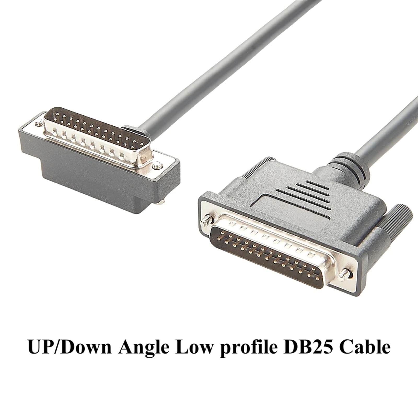 Cavo connettore DB25 ad angolo retto a basso profilo Slim D-Sub 25 pin DB25 maschio a maschio, cavo seriale ad angolo verso il basso (5 m)