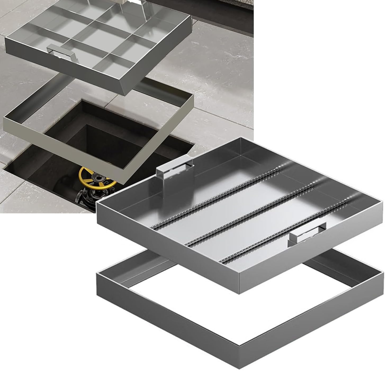 Tapa de tanque séptico de acero inoxidable 80x100 para cubierta de boca empotrada