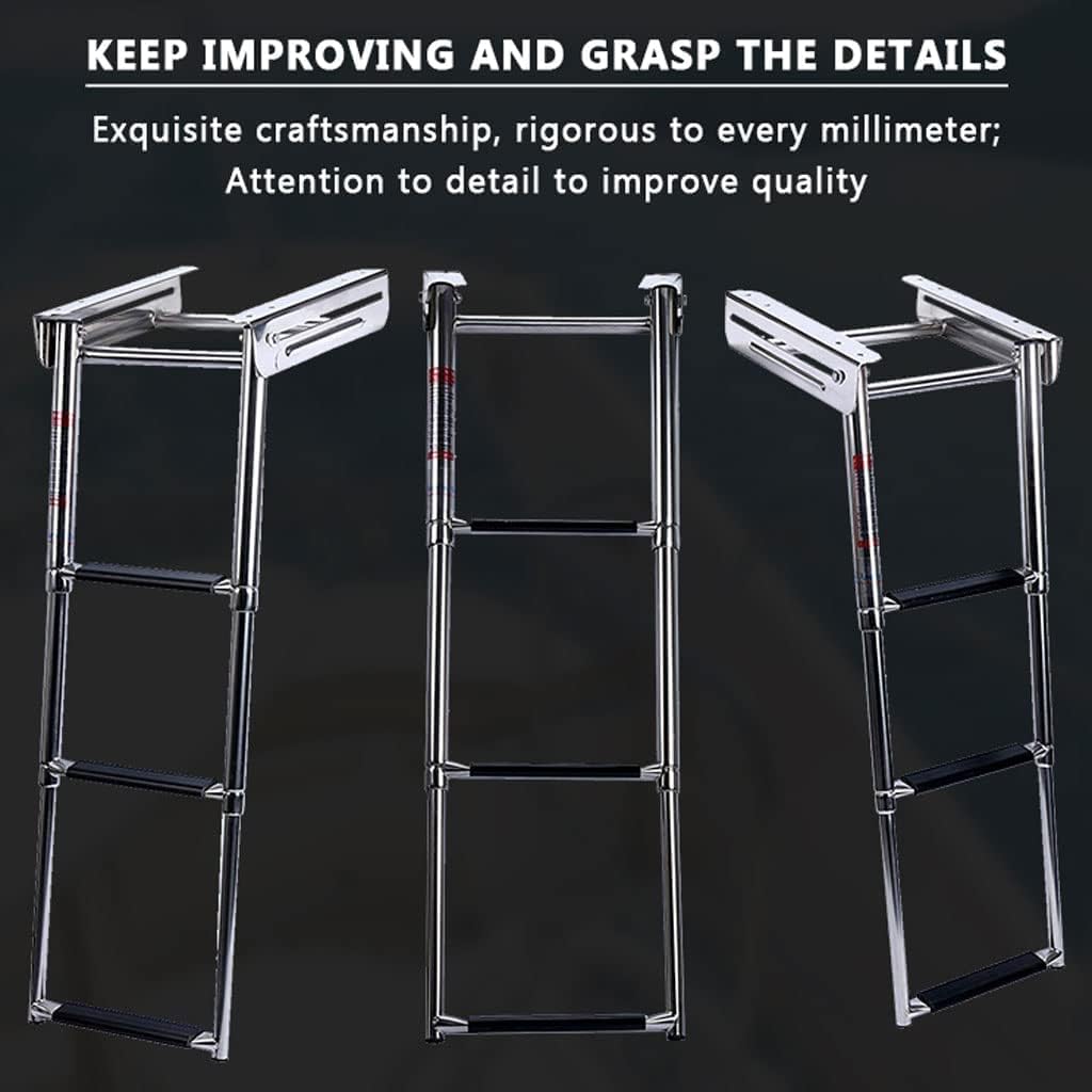Stainless Steel Telescoping Ladders for Yacht Concealed Folding Ladder Pool Ladder with Step Step Ladders 330 Lbs