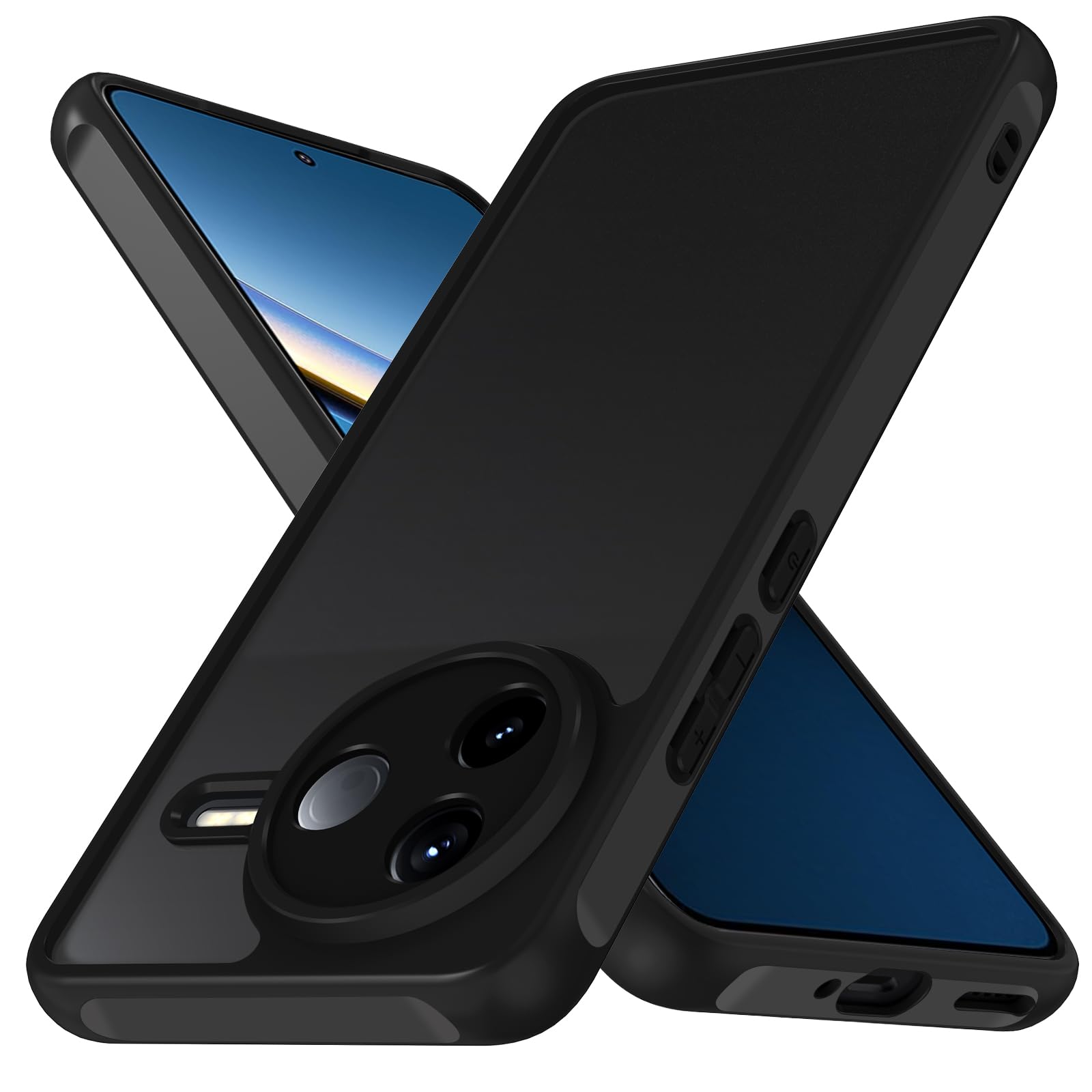 Funda Protectora Para Xiaomi Redmi 15C / Poco C85 - Resistente A Golpes, Antihuellas, Con 2 Cristales Templados, Color Negro Mate