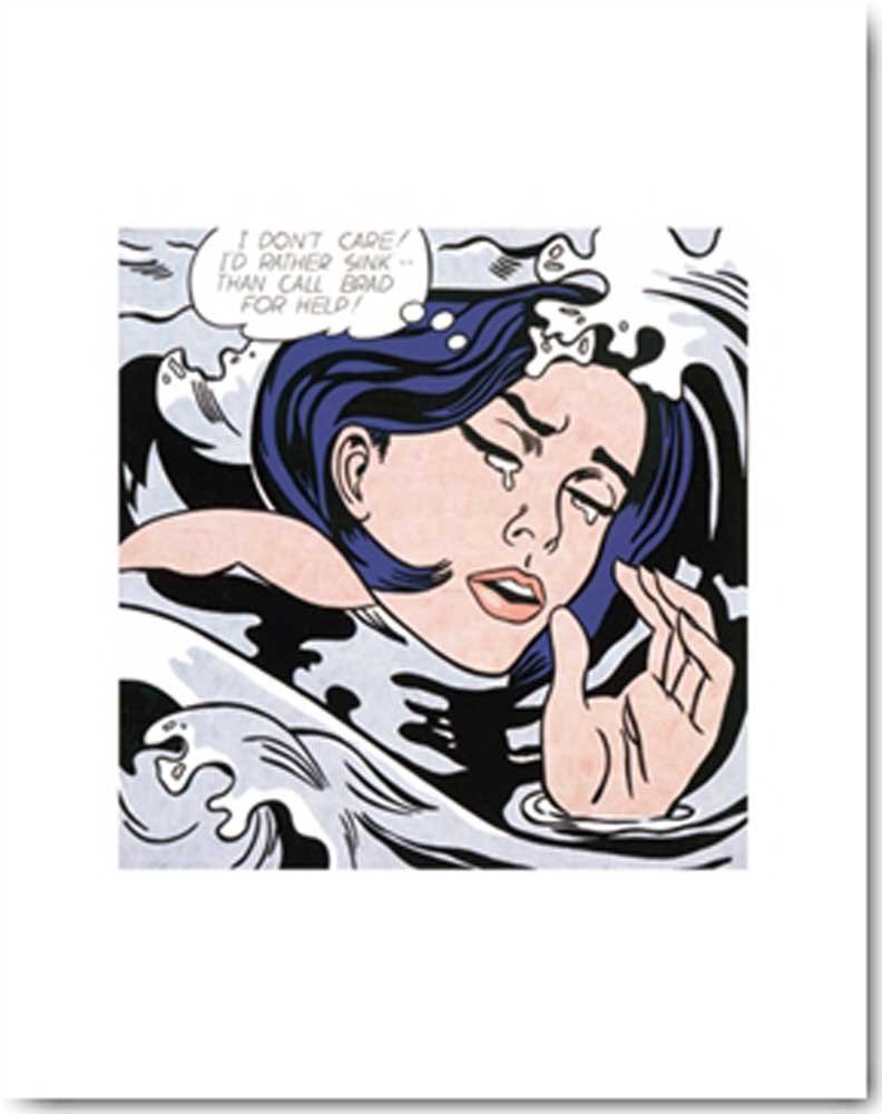 Drowning Girl Roy Lichtenstein – 28x35 cm – Art Print