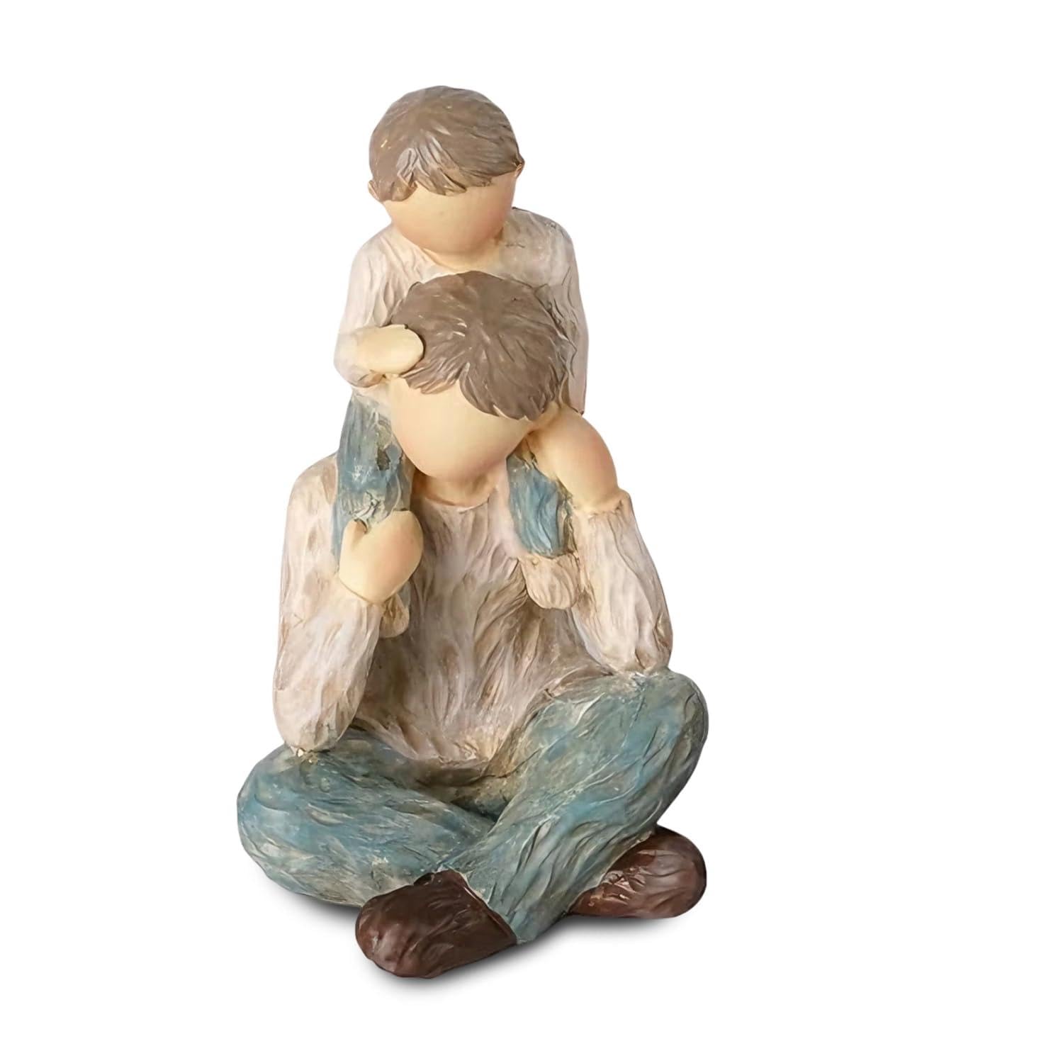Xutanek Father and Son Figurines, Colorful Resin Father Son Statue, Exquisite Family Figurines Decoration, Portable Gifts for Daddy from Son, Sentimental Dad Gifts for Father’s Day Birthday Christmas