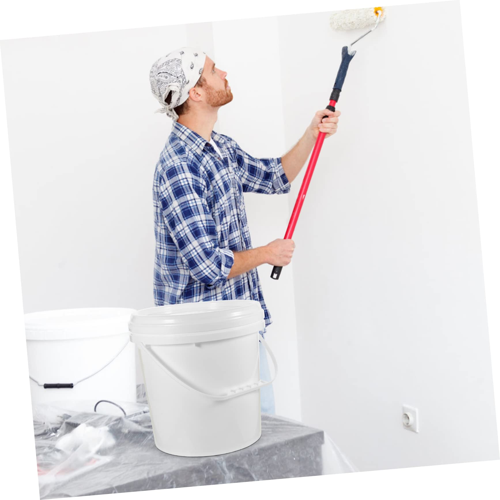 UKCOCO Cubos De Pintura Multiusos Tapa Contenedor Resistente para Almacenamiento De Pinturas Aceites y Químicos para Uso Diario y Jardinería
