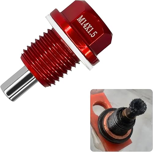 Tapón magnético de drenaje de aceite M14 x 1.5, tapón de tuerca de drenaje de sumidero con juntas de arandela de cobre, perno de drenaje de aceite