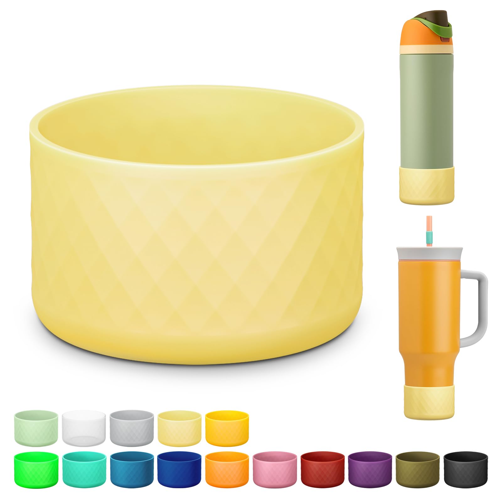 Silicone Boot for Owala Water Bottle 24 oz, Anti-Slip Protective Sleeve for FreeSip/Twist/Flip Stainless Steel Water Bottles Accessories