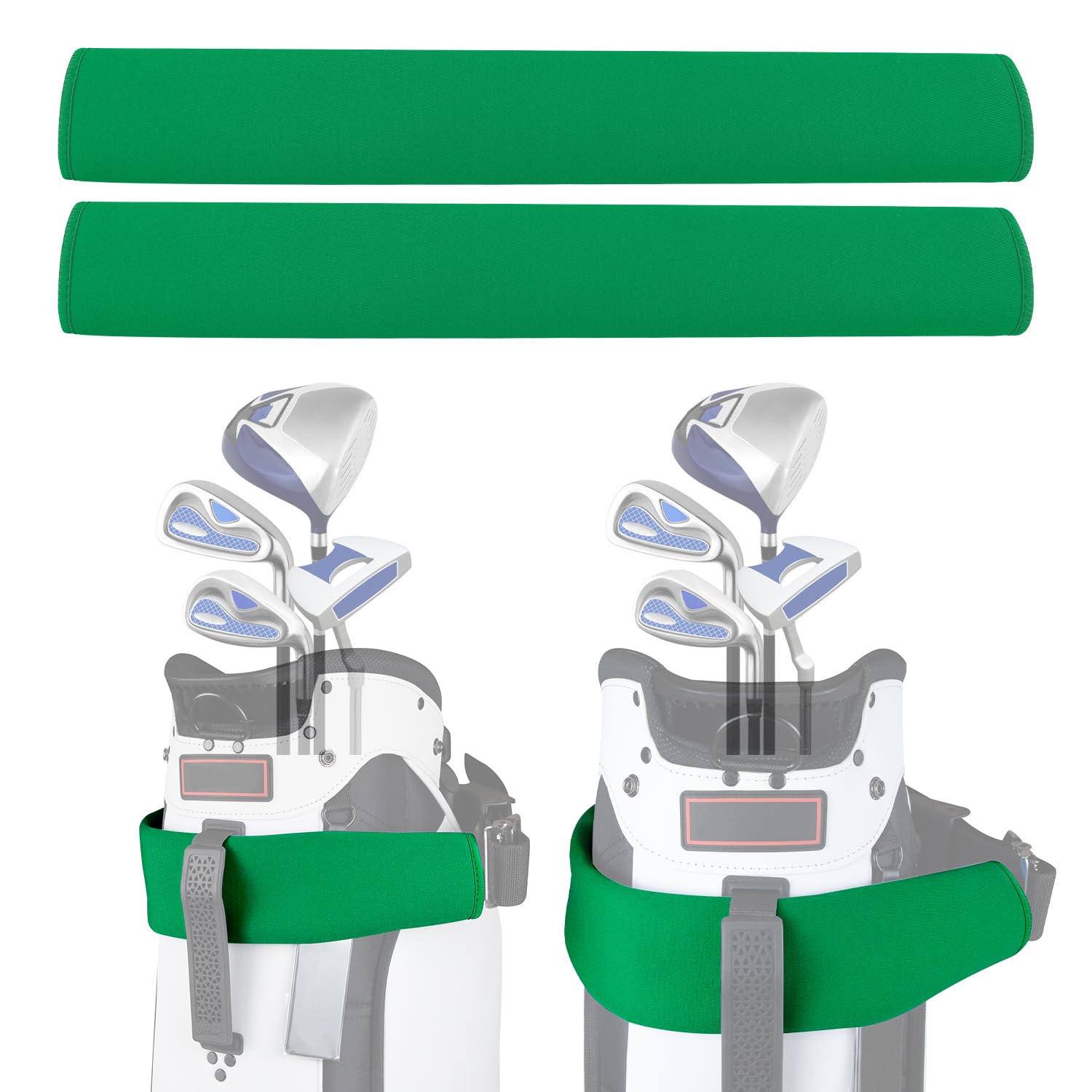 Urgown Golf Cart Strap Sleeve, Protect Your Golf Bag from Wear and Dirt - Premium Material, Simple Design, Easy to Install, Universal Fit, Green, 2pcs, 19''/48cm โ image 1