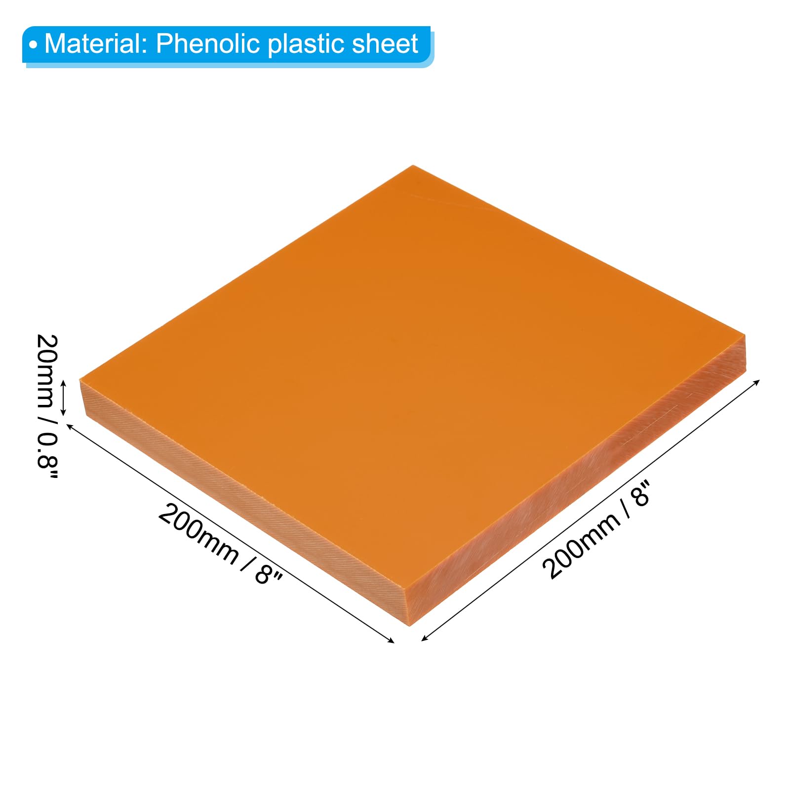 PATIKIL 200x200x20mm Phenolharz-Platine 1 Stück Resin Laminierte Platte PCB Für Elektrische Elektronische Geräte DIY Und Bastelarbeiten Orange Rot