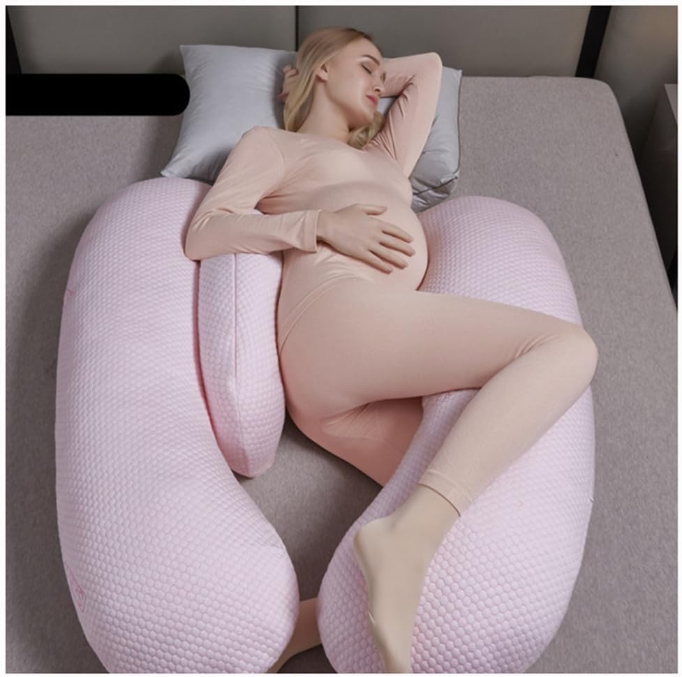 Pregnancy Pillow for Sleeping, H Shaped Full Body Pillow Pregnancy Pillows, Maternity Pillow Support for Back, HIPS, Legs for Pregnant Women, with Washable Cover (Pink),Pink