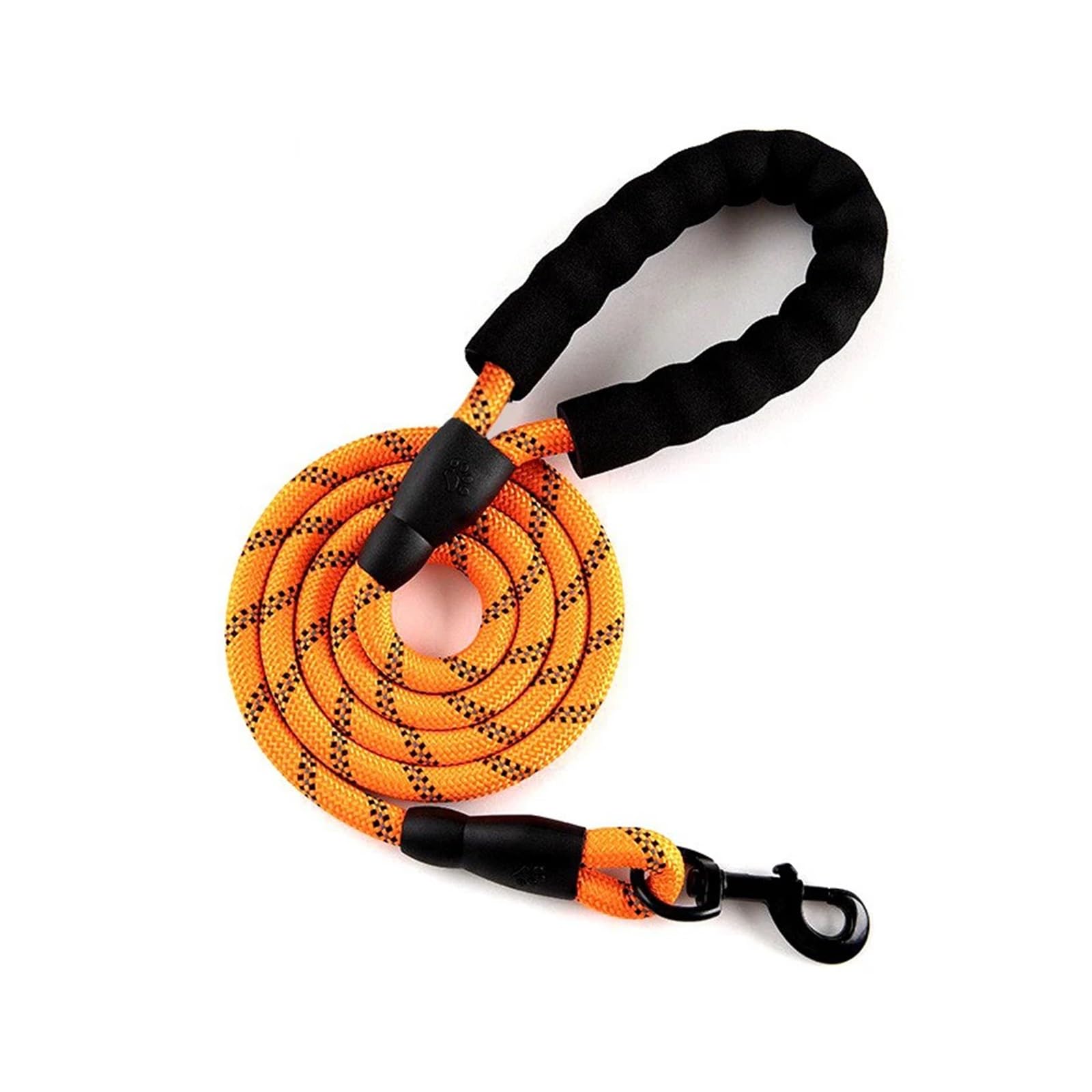 Laisse for chien orange de 1.5M avec poignée rembourrée douce