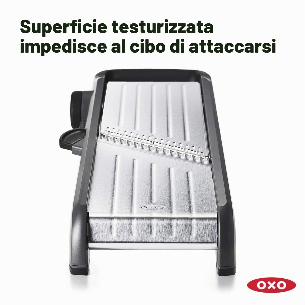 OXO Good Grips - Affettatrice professionale per frutta e verdura 2.0 con lame giapponesi in acciaio inox, colore: grigio