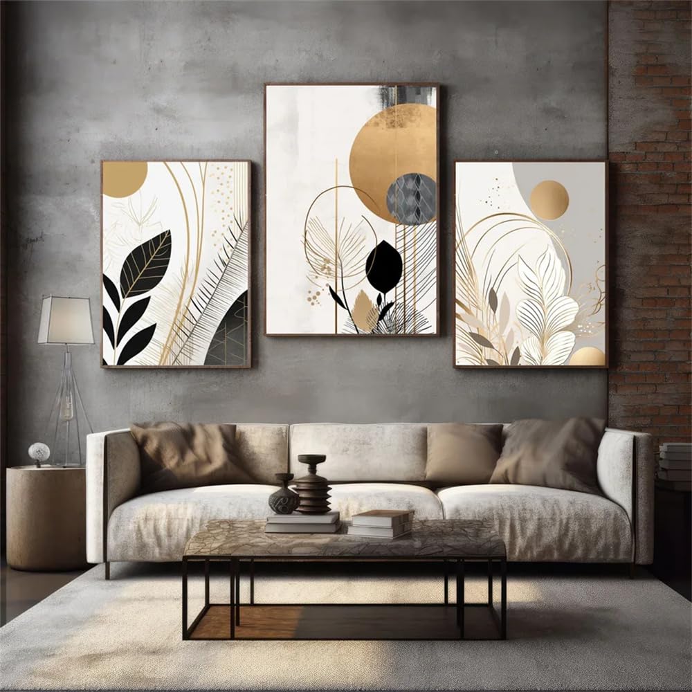 Wbyzac Multicolored Botanical Posters-Abstract Nordic Posters And Prints Aesthetic Line Geometry Leaf Plant Flower Canvas Painting Modern Living Room Kitchen Bedroom Home Decor-60 * 80Cm*3Pcs (No Frame)