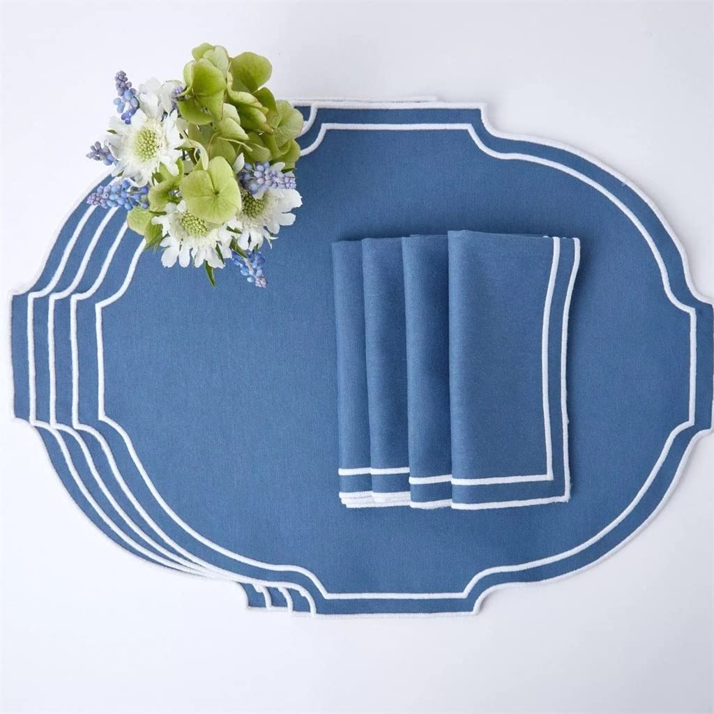 IANSHFKN Placemats Napkins 6 Person Set Embroidered Dining Table Accessories Festive Decoration