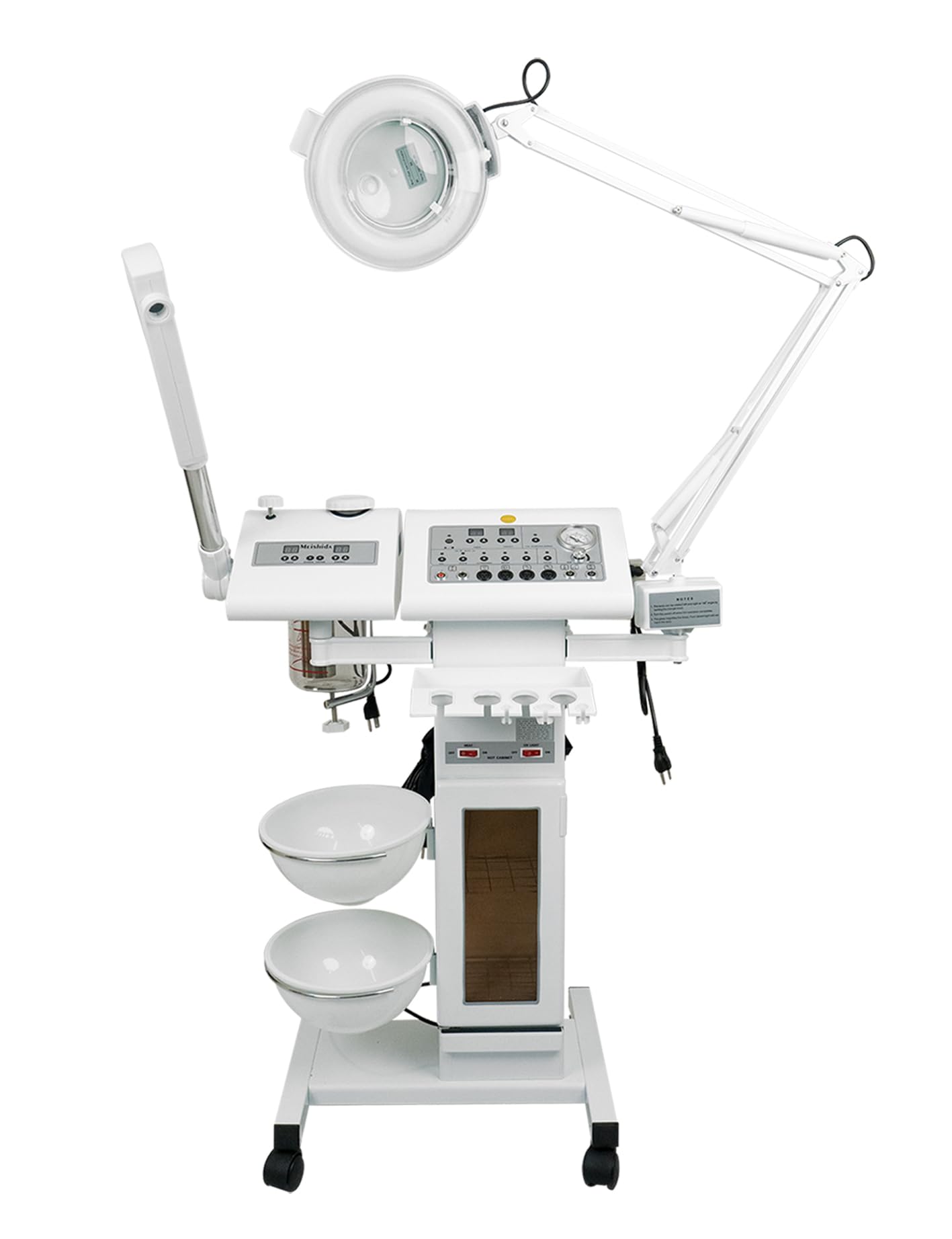 Beauty 10-in-1 Facial Machine: Galvanic Current, High Frequency, Massage Brush, Vacuum Extractor, Spray Diffuser, Aromatherapy, Mag Lamp, Wood's Lamp