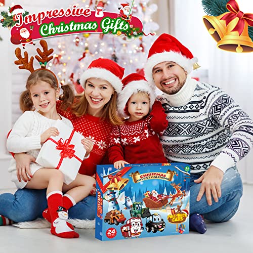 Christmas Gift For Kids Advent Calendar For Boys:car Toy Sets Plus 1 Mat Xmas Gifts Toys For 3-6 Year Old Kids Christmas Stocking Stuffers Christmas Countdown Calendars For Boys Toddler Kids #TOP6