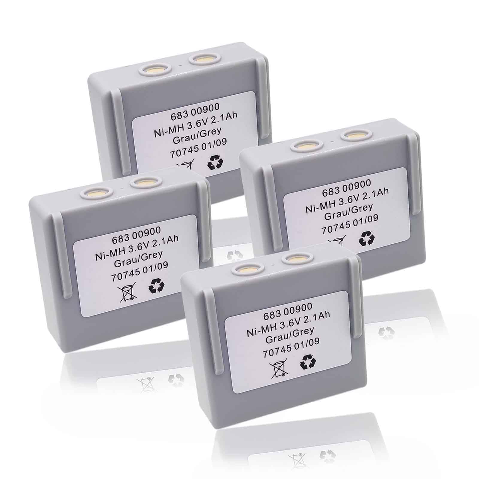 ?? 4 Pcs ??3.6V 2100mAh 68300900 Rechargeable Ni-MH Battery for HETRONIC Remote Control, Grau/Grey