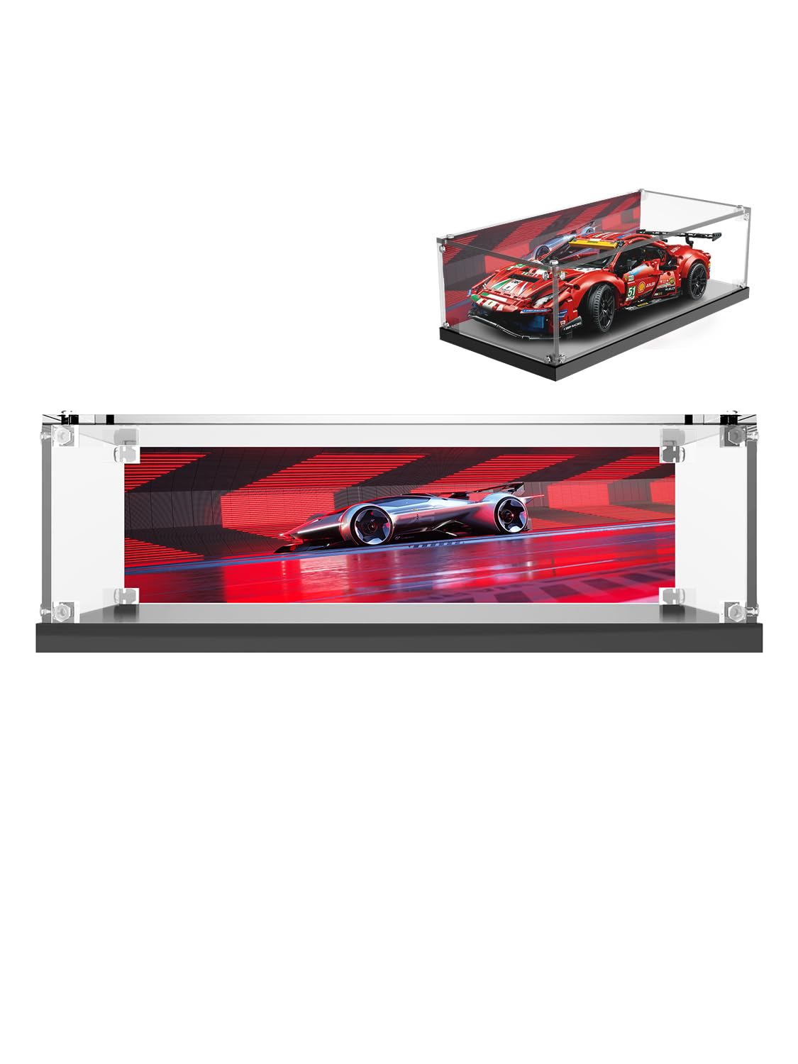 icuanutyDisplay case for LEGO 42125 Technic Ferrari 488 GTE “AF Corse #51” Super Sports Car Exclusive Collectible Model Kit, Collectors Set display case