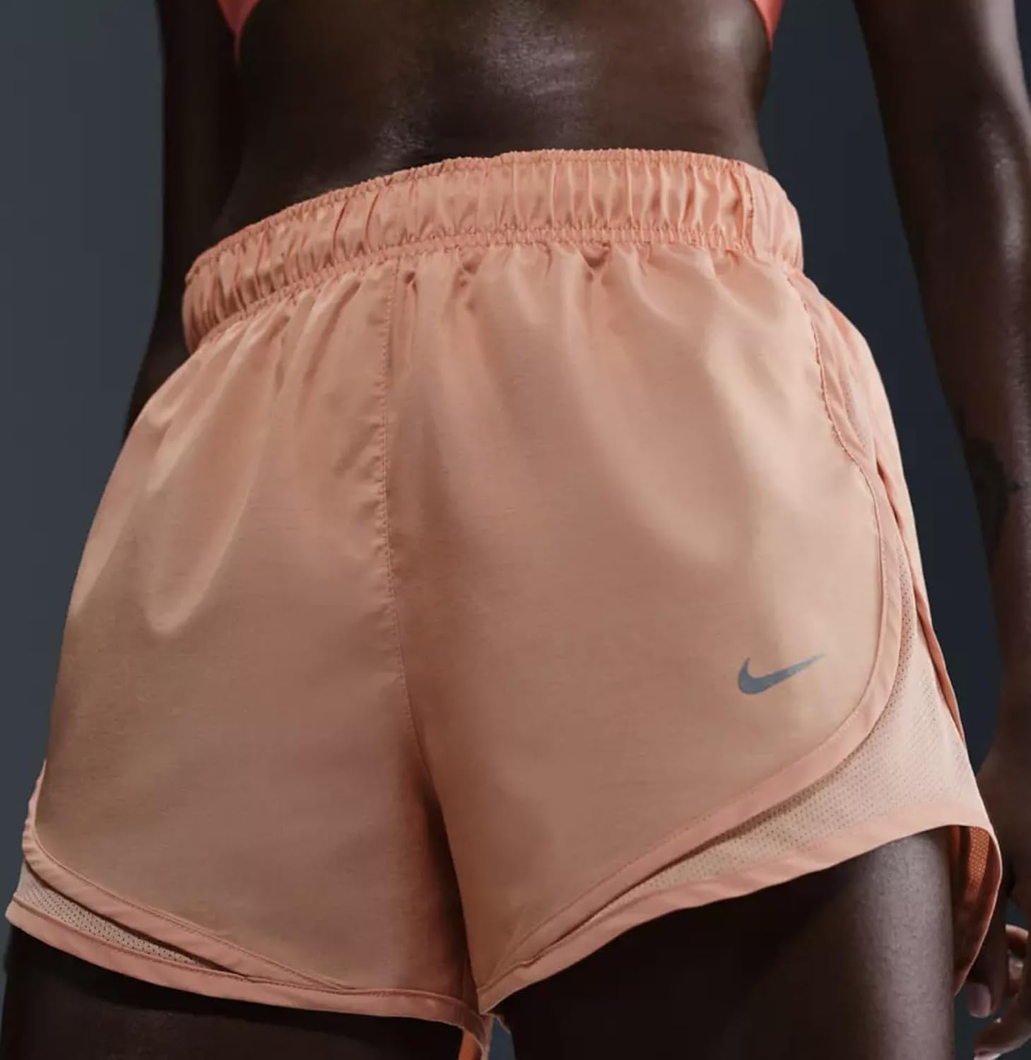 Nike Women's Dri-Fit Mid-Rise 3" Tempo Running Shorts (US, Alpha, X-Small, Regular, Regular, Apricot Agate)