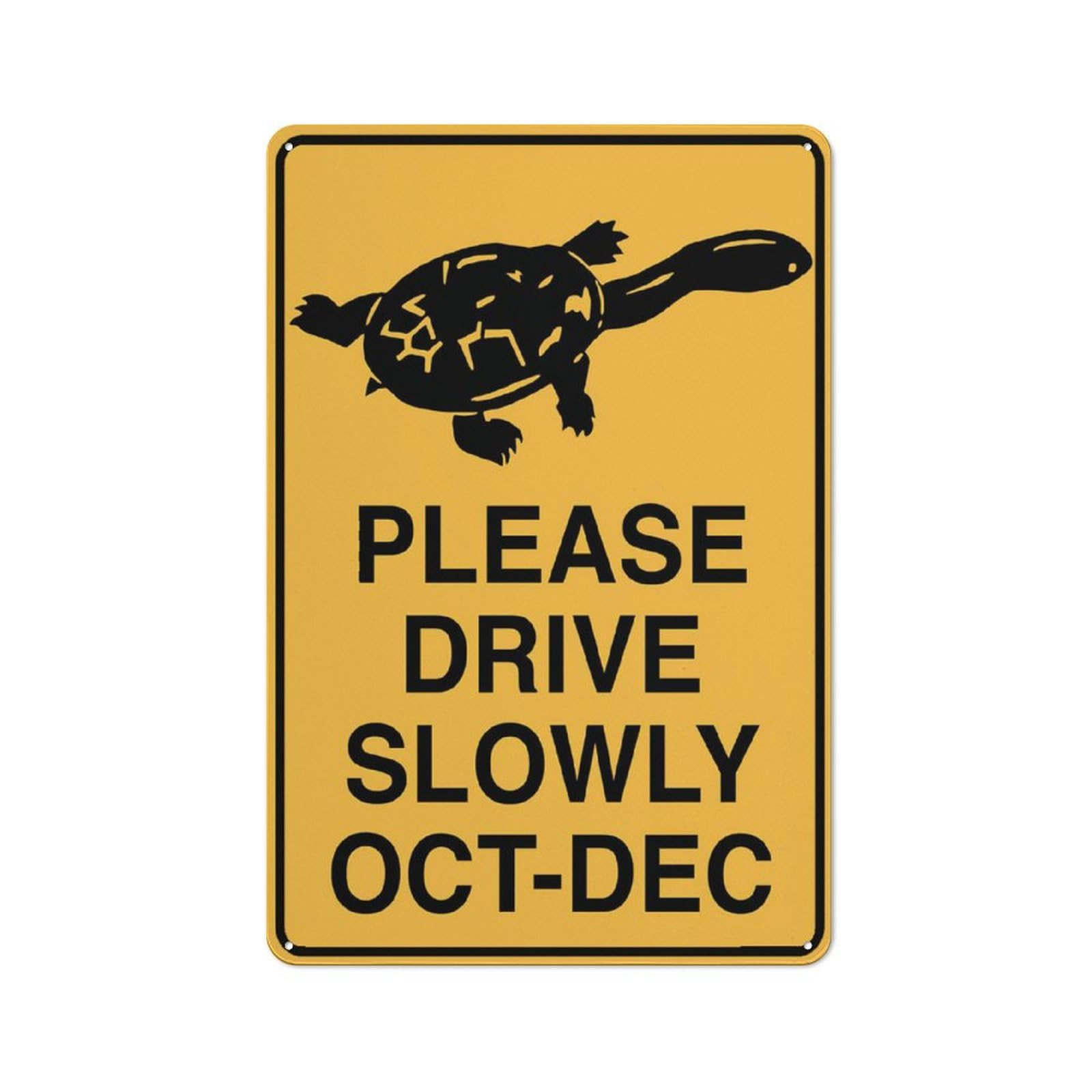 Turtle Fresh Water Please Drive Slowly Oct-Dec Sign 8"X12" Rust Free Aluminum Signs Outdoor, Metal Tin Sign For Home, Business, Yard
