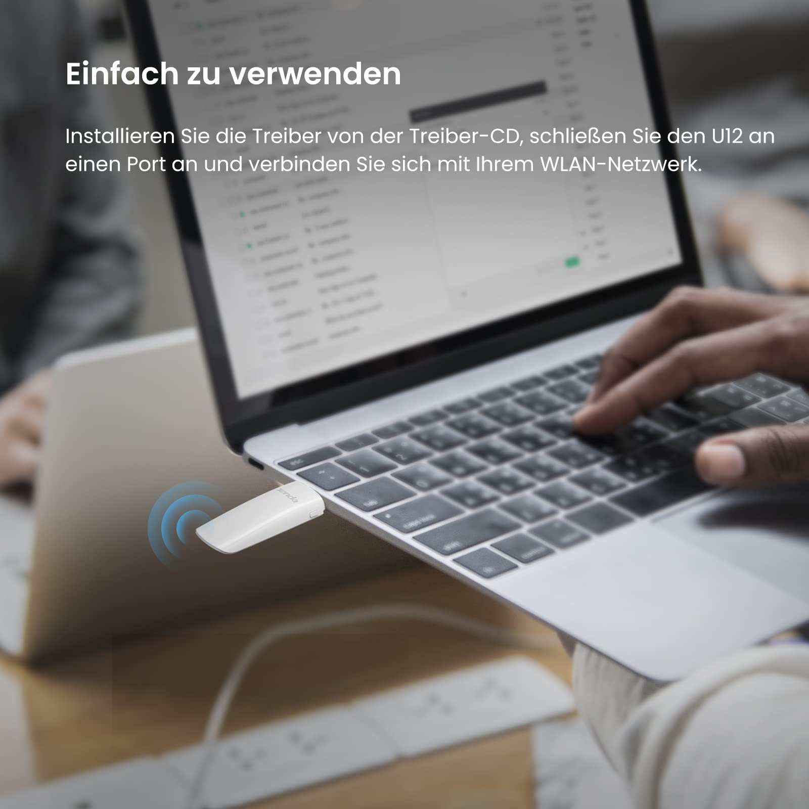 Tenda U12 WLAN Stick AC1300 Dualband WLAN USB-Adapter (5GHz:867Mbit/s+2,4GHz:400Mbit/s), USB 3.0, WLAN USB Stick for PC, unterstützt Windows 11/10/8.1/8/7 & MAC OS 10.6/10.1 2 & Linux