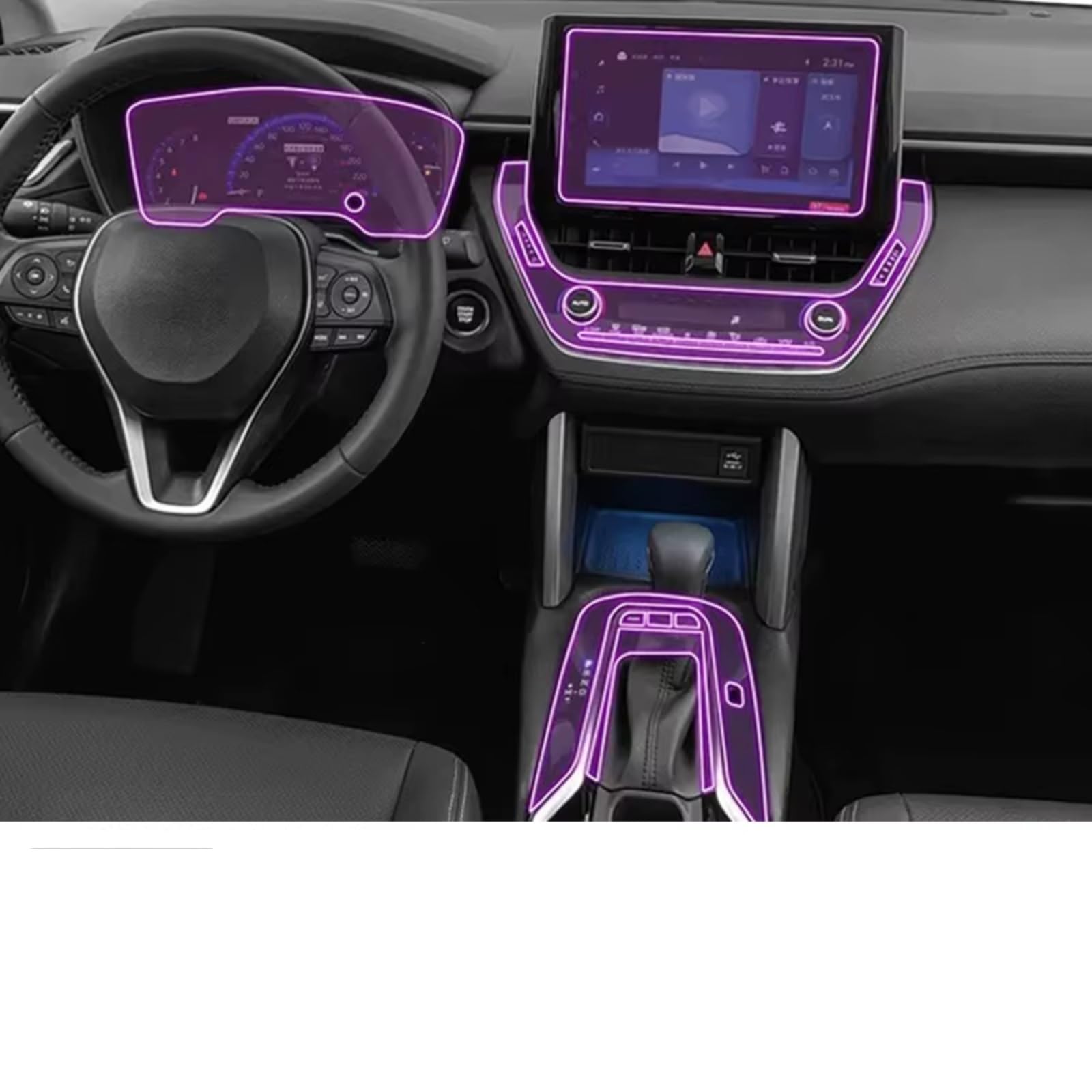 GPS Film Protection Compatible Avec Toyota Pour Corolla Pour Cross 2022-2025 Protecteur GPS Voiture Protecteur D'écran Navigation Voiture Résistant Aux Rayures HD Clair(I)