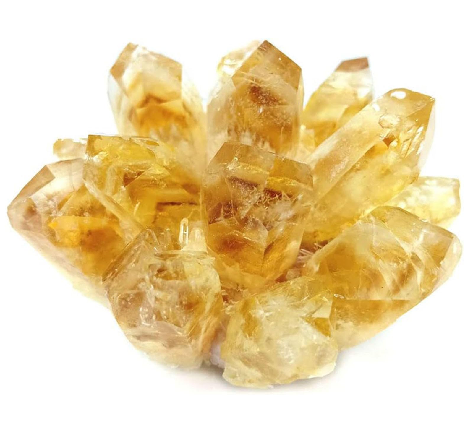YLQUXEUV Citrine Quartz Crystal Cluster Stones Yellow for, Yoga, Home Decoration,300-400g