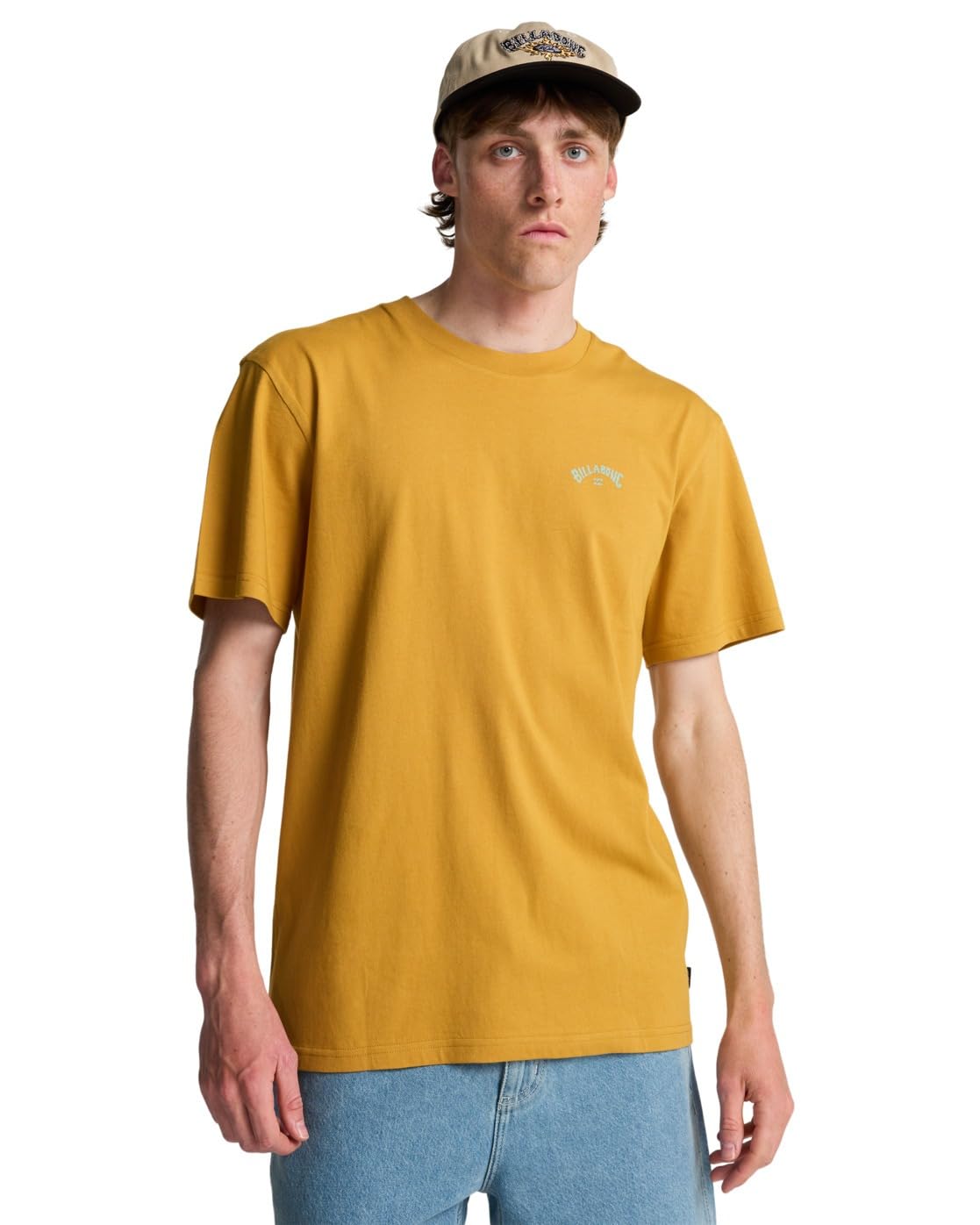 BILLABONG Short Sleeve T-Shirt All Day Theme Mens Yellow