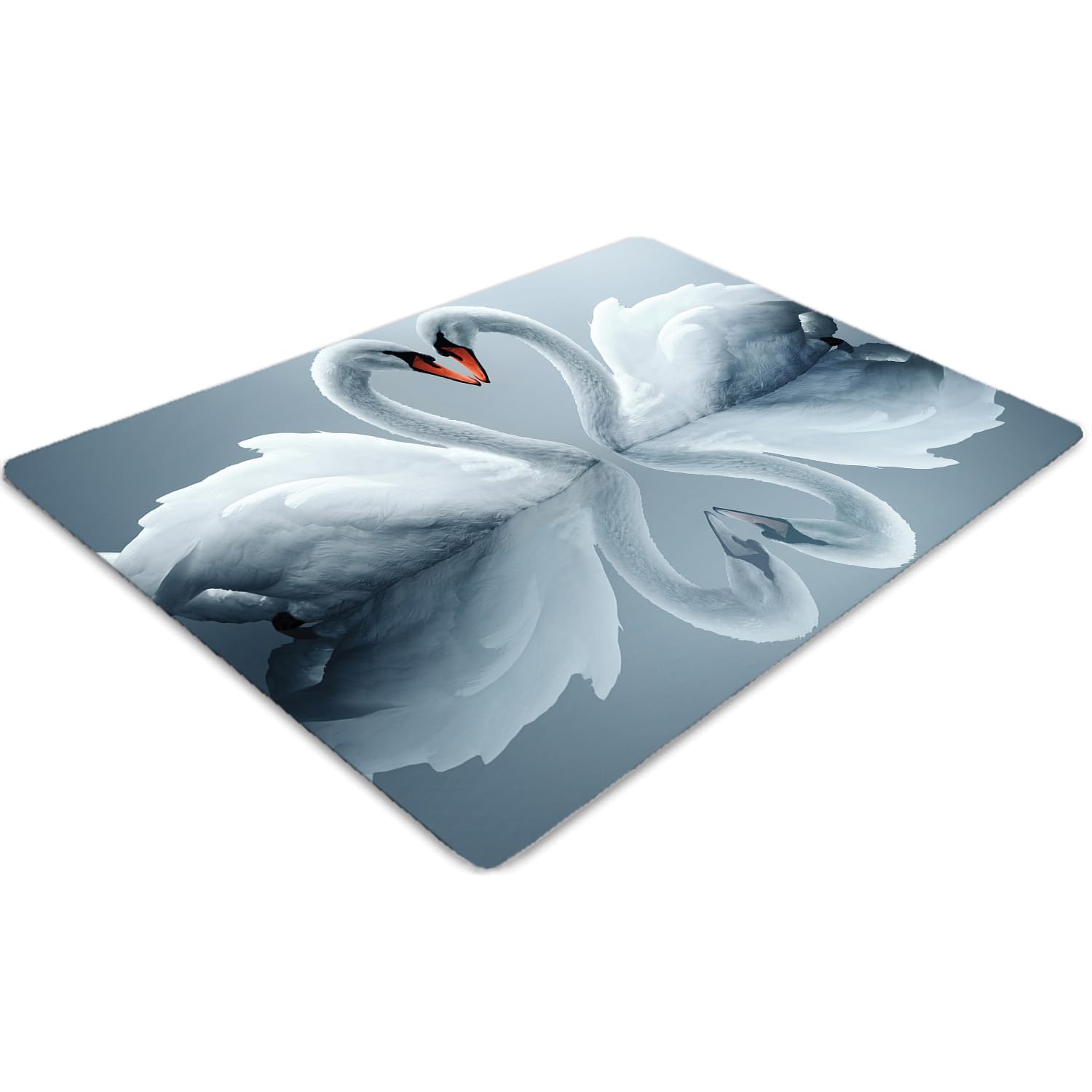 Tapis de chaise 140x100 cm en PVC antidérapant avec motif cygnes pour la protection du sol