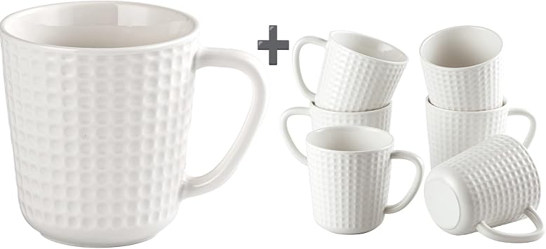 20 oz Ceramic Coffee Mugs with & 15 oz Ceramic Coffee Mugs Set of 6