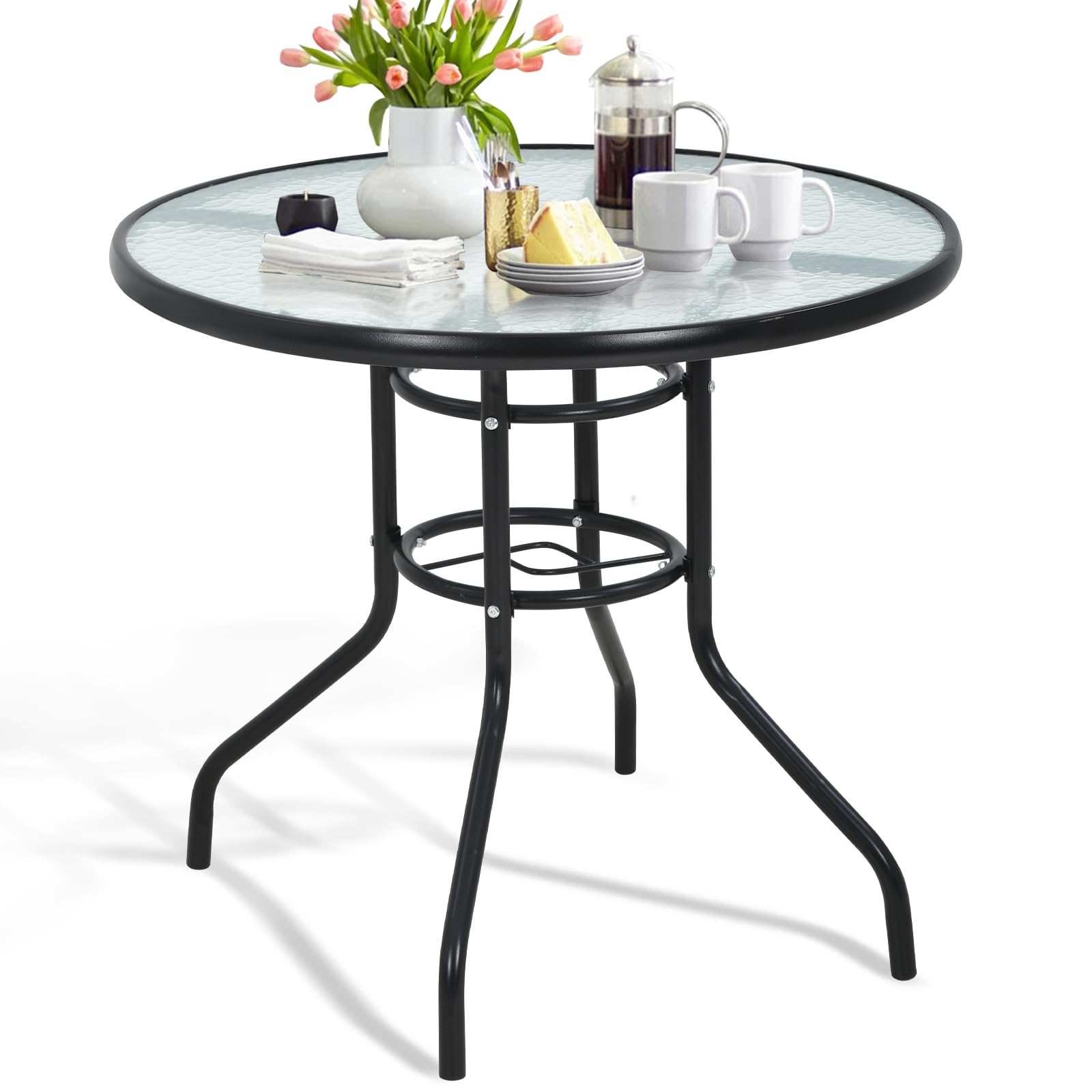 Amazon.com : Dkeli Outdoor Dining Table 31.9 Round Bistro