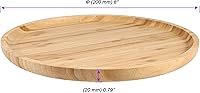 Vista 2 de JOIKIT Paquete de 3 Bandejas Redondas de Bambú de 8 Pulgadas, Platos Redondos de Madera Finamente Pulida, Bandeja de Servir de Bambú para Sostener