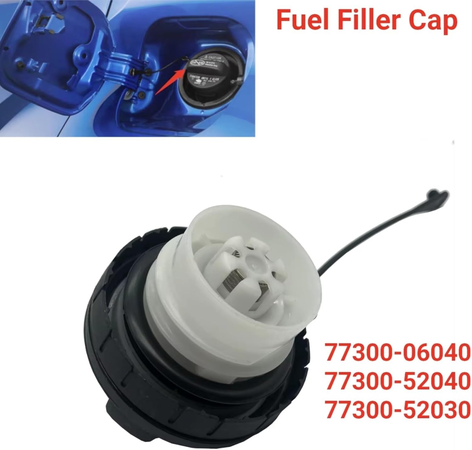 Car Oil Filler Caps for Toyota for Land for Cruiser 2005-2014 for Matrix 2006-2012 for RAV4 2006-2012 Car Diesel Gas Fuel Tank Cap Cover 7730006040 Fuel Cap Cable