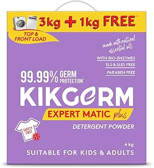 ELO Clean By KIKGERM 2-in-1 ADVANCED Top & Front Load Detergent Powder + FABRIC CONDITIONER (4kg) 3kg + 1 kg | Tough Stain Removal + Soft Clothes | No Harmful Chemicals | Washing Machines Surf