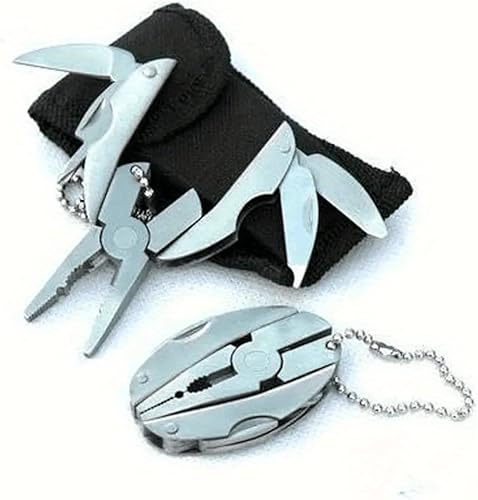 Miniatura 5 de Juego de alicates multifuncionales de acero inoxidable y mini herramientas de llave, juego compacto de alicates y llaves multiusos 5 en 1