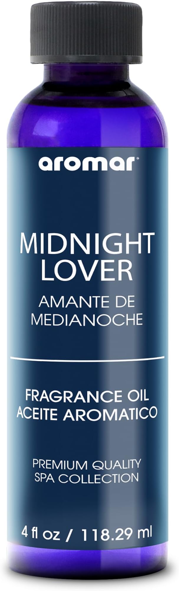 AROMAR Premium Fragrance Oil, Long-Lasting, Refreshing Uplifting Aroma for Aromatherapy, Relaxation & Household Uses, Midnight Lover 4 oz.