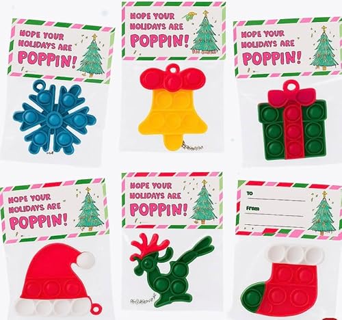 30 Pack Bulk for Students, Christmas Pop It Fidget Toys,