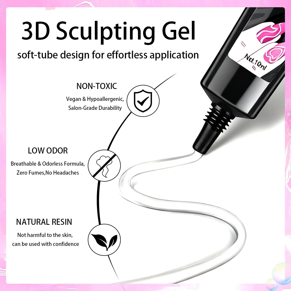 3D Gel Nail Art - 10g Sculpting Gel for Molding, Drawing